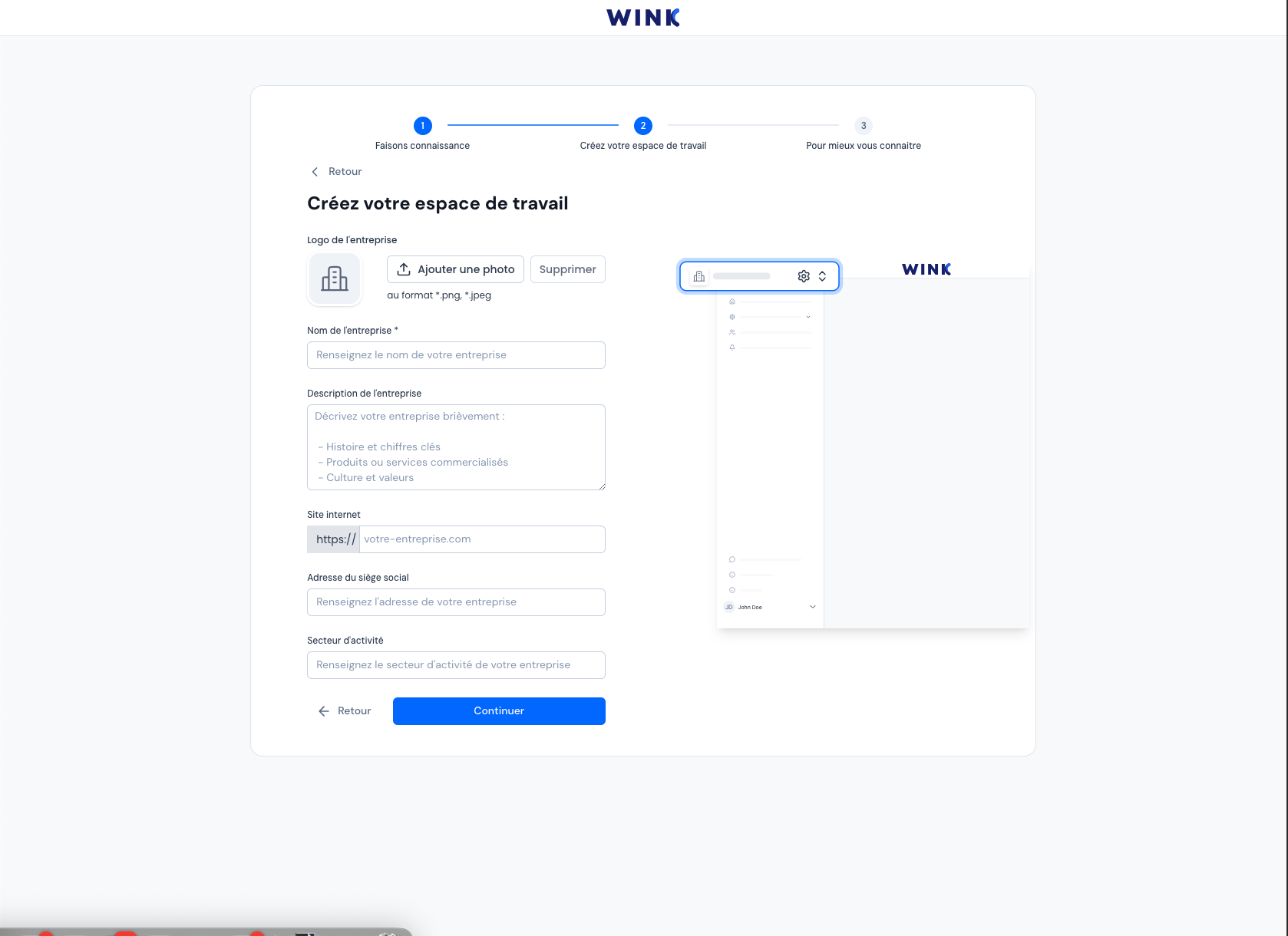 Wink - Plateforme de recrutement